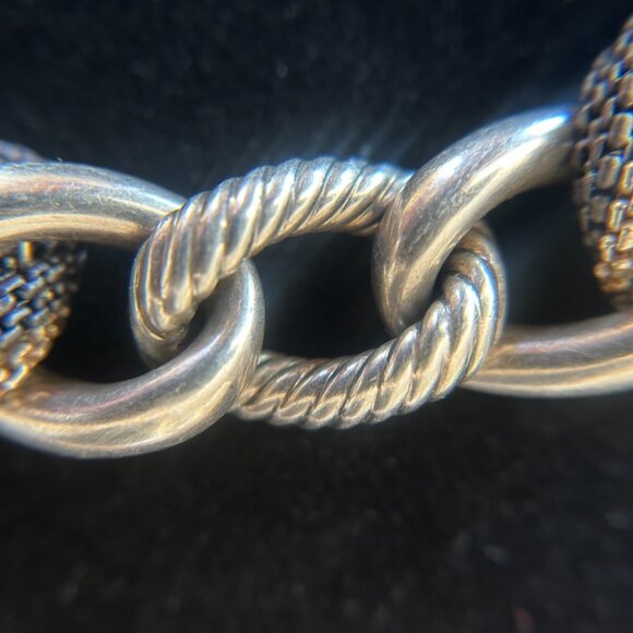 David Yurman 41” Silver & Blackened Multi-Strand Curb Chain Necklace - Picture 10 of 16